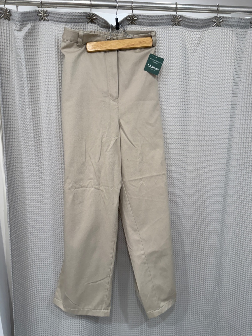 L.L. Bean Women's Straight-Leg Khaki Trousers - Light Cream